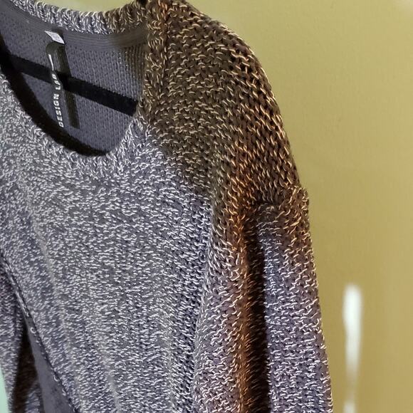 Design Lab by Lord & Taylor Gray Heathered Mixed Knit Pullover Sweater Size XS - Picture 6 of 10